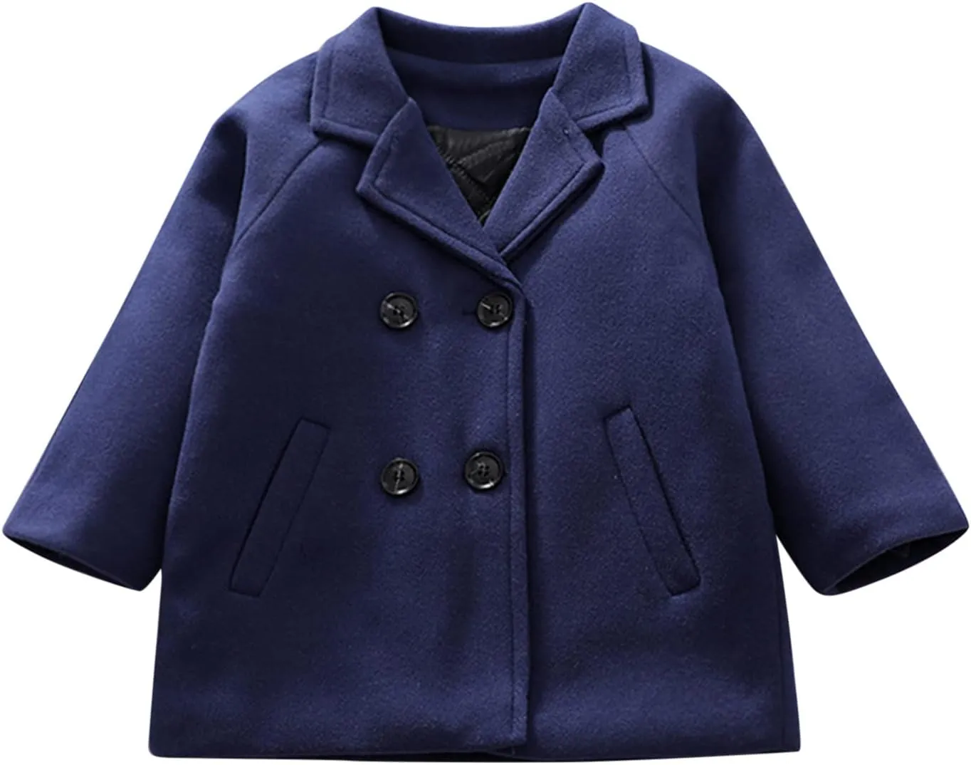 Toddler Elegant Boys Trench Coat Girls Coat Plaid Double Jacket Breasted Notched Wool Coat Kids Warm Outwear