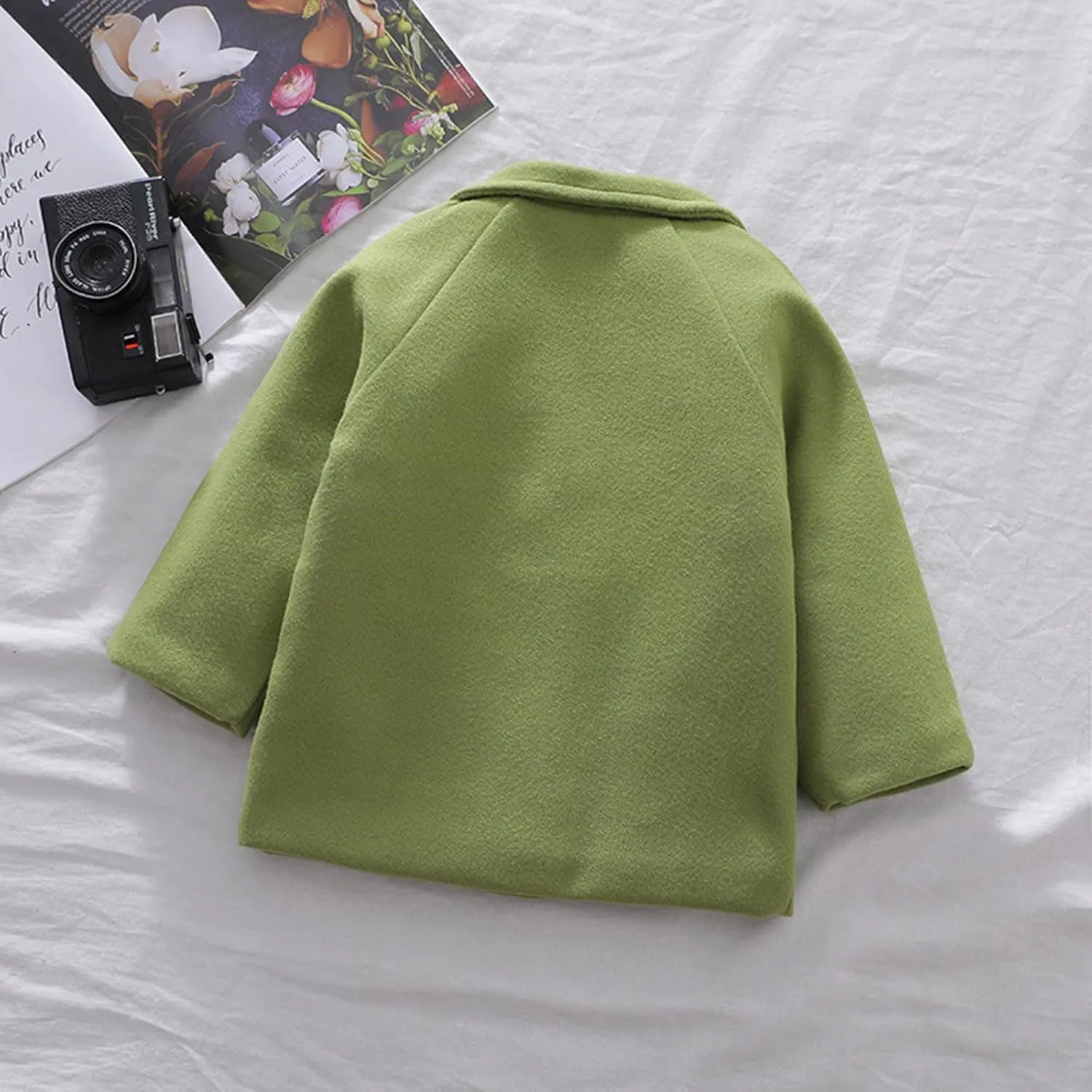 Toddler Elegant Boys Trench Coat Girls Coat Plaid Double Jacket Breasted Notched Wool Coat Kids Warm Outwear