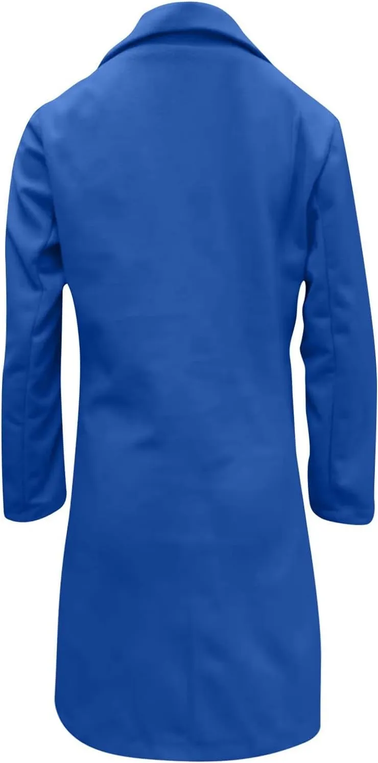 Trench Coat for Women 2024 Fall Winter Trendy Button Long Outwear Solid Color Long Sleeve Cute Jacket with Pockets