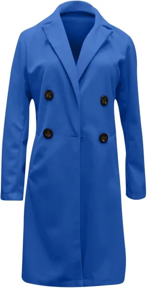 Trench Coat for Women 2024 Fall Winter Trendy Button Long Outwear Solid Color Long Sleeve Cute Jacket with Pockets
