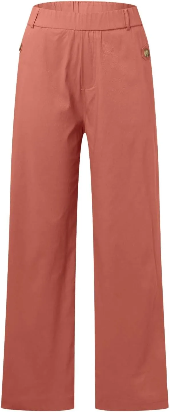 Trousers for Women Elastic Waist Plus Size Straight Wide Leg Pants High Waist Loose Fit Casual Elegant Palazzo Trousers