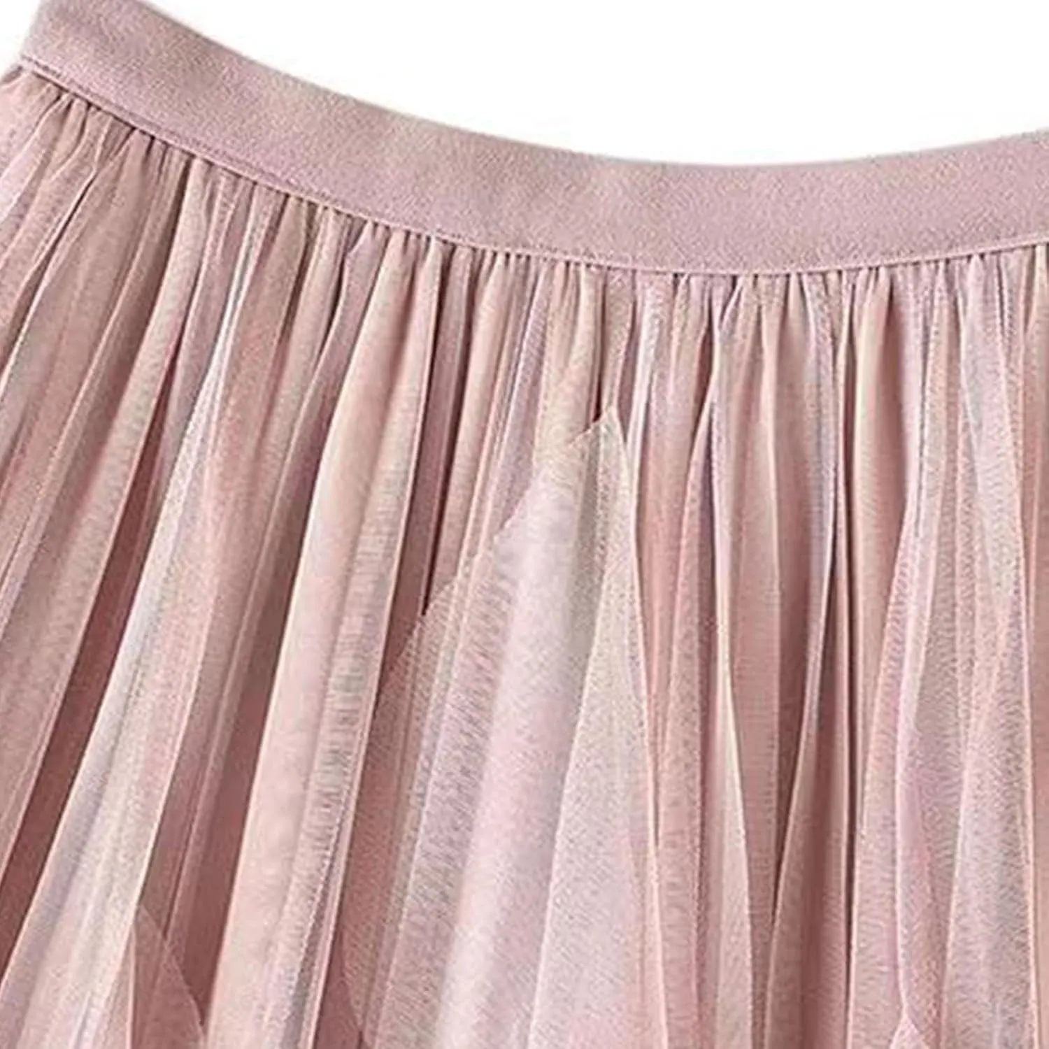 Tulle Skirts for Women Elastic Waist Midi Skirts Summer Flowy Skirts Puffy Tiered Skirt Trendy A Line Mesh Skirts