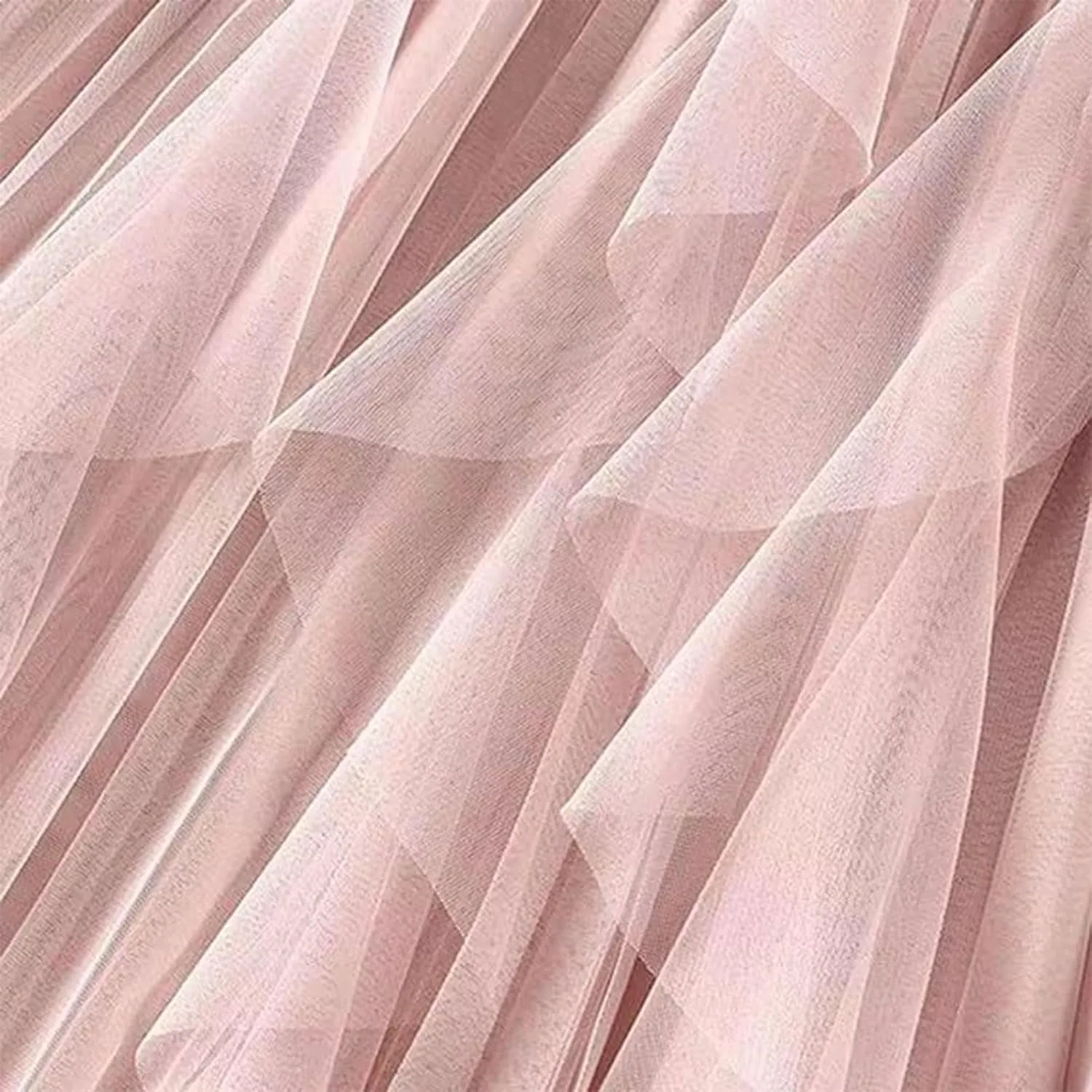 Tulle Skirts for Women Elastic Waist Midi Skirts Summer Flowy Skirts Puffy Tiered Skirt Trendy A Line Mesh Skirts