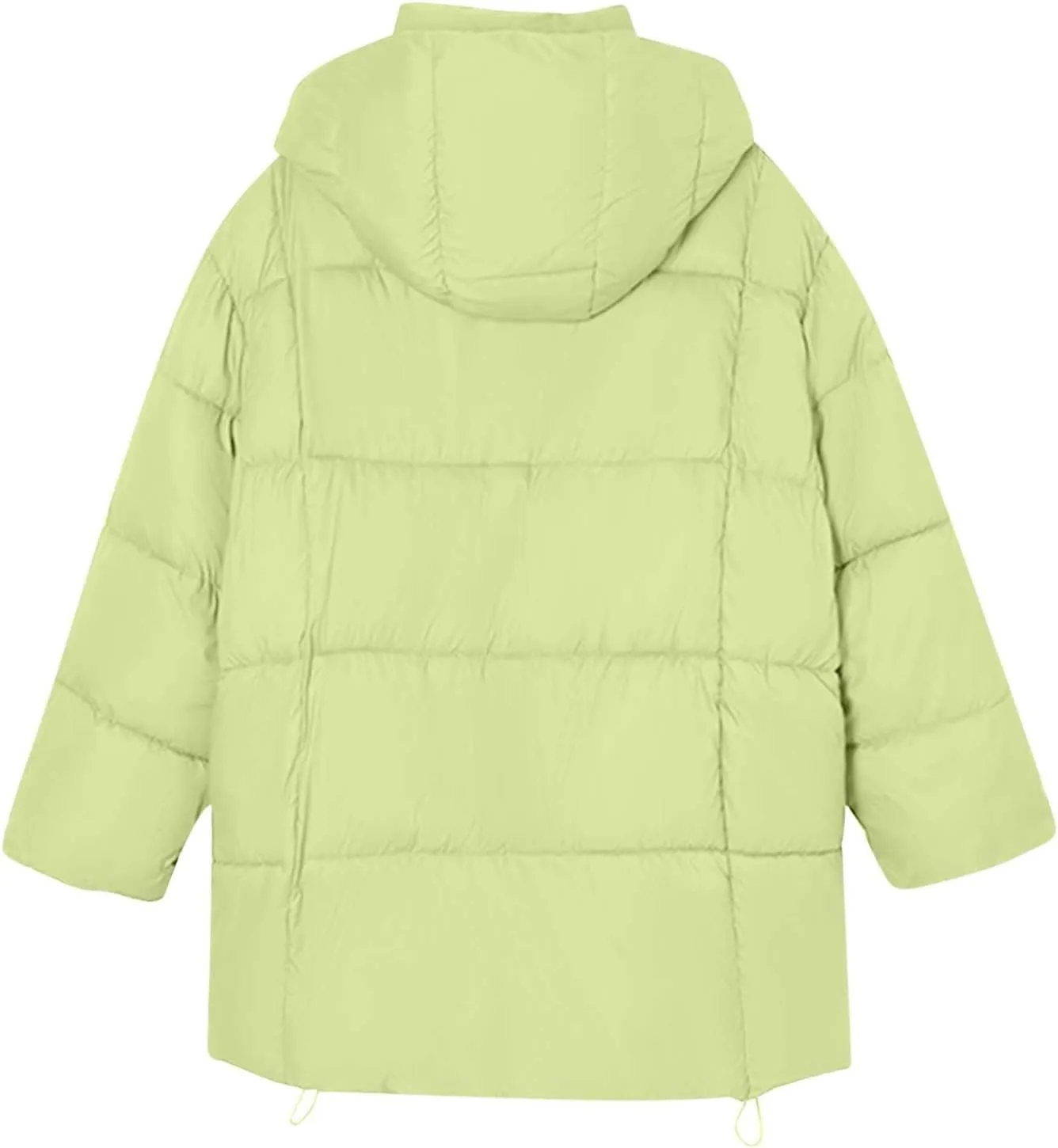 Warm Winter Coats for Women 2025 Trendy Solid Color Hooded Puffer Jacket Down Coat Zipper Puffy Bread Jackets