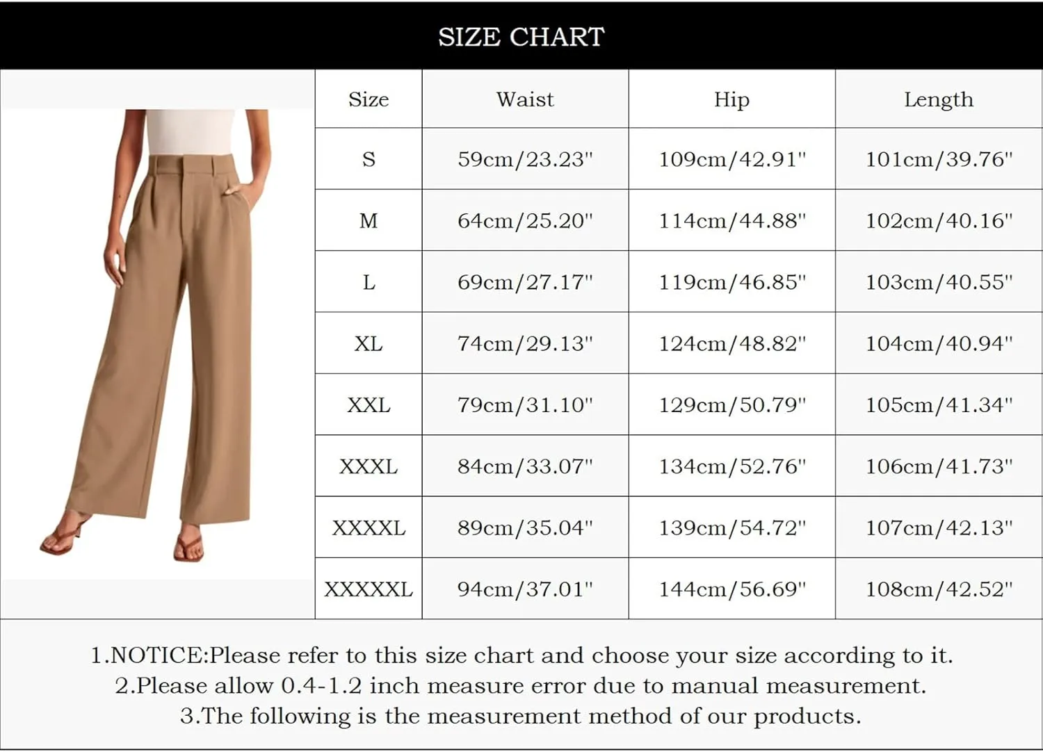Wide Leg Trousers for Women Formal High Waist Straight Work Pants Plus Size Palazzo Dressy Casual Flowy Business Pants