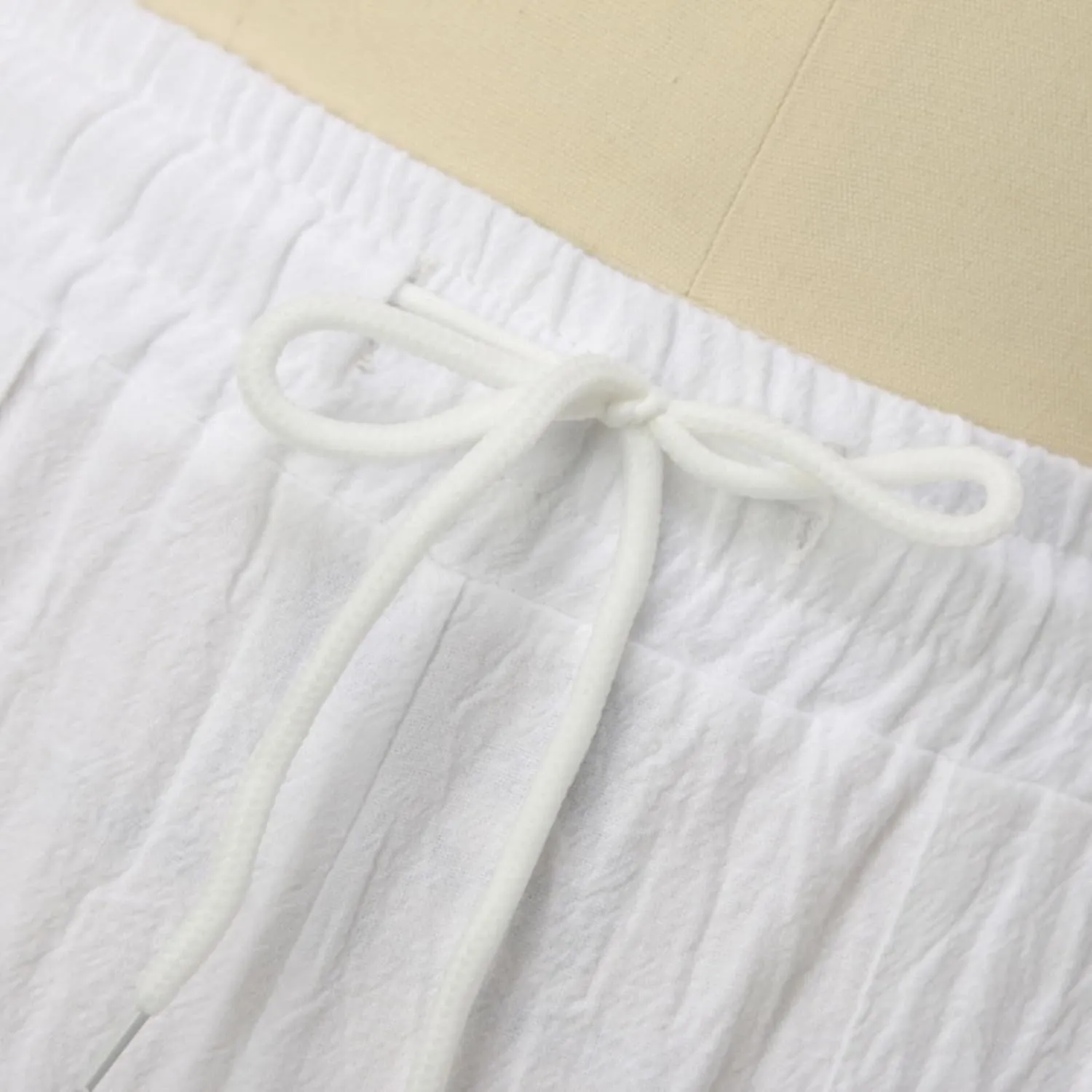 Women Fashion Casual High Waist Wide Leg Pants Drawstring Elastic Trousers Comfy Long Pants with Pockets