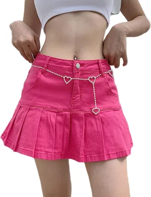 Women Mini Pleated Skirts Sexy Lace Patchwork Short Skirts High Waist Solid Color Goth A-line Skirts