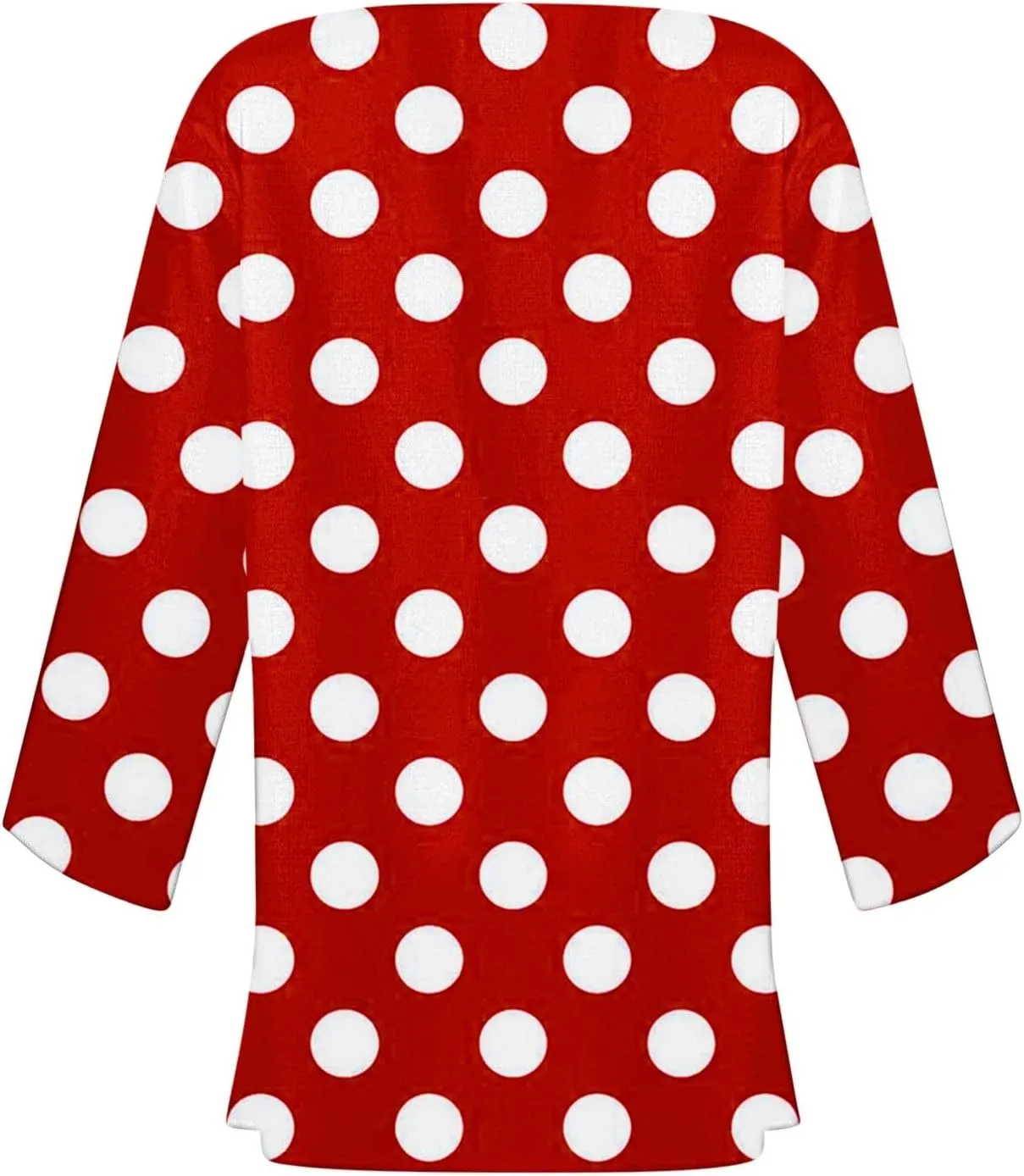 Women Open Front Cardigan Lightweight Polka Dot Print 3/4 Sleeve Chiffon Blouse Swater Coat Casual Summer Beachwear