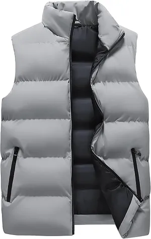 Women Padded Down Vest Puffer Stand Collar Sleeveless Jacket Outerwear Winter Warm Quilted Vest Coat