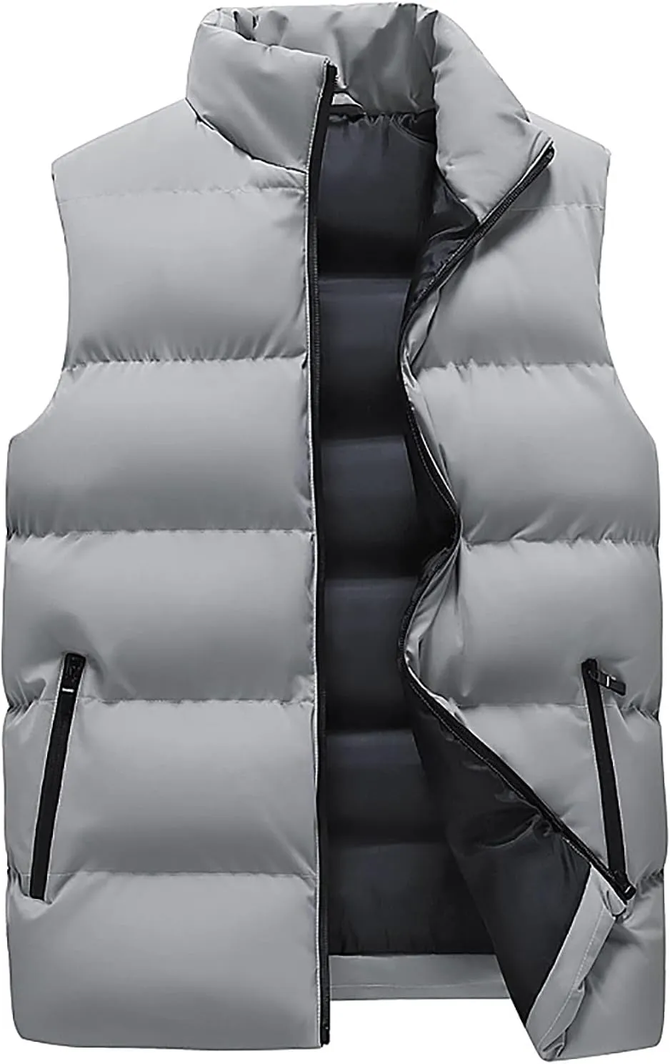 Women Padded Down Vest Puffer Stand Collar Sleeveless Jacket Outerwear Winter Warm Quilted Vest Coat