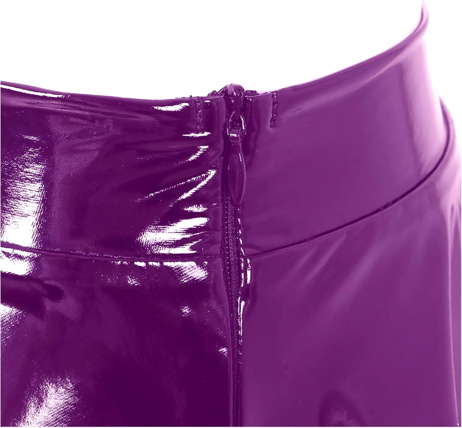 Women Shiny Metallic Skater Flared Skirts High Waist Ballet Dance Skirts Pleated Mini Skirts