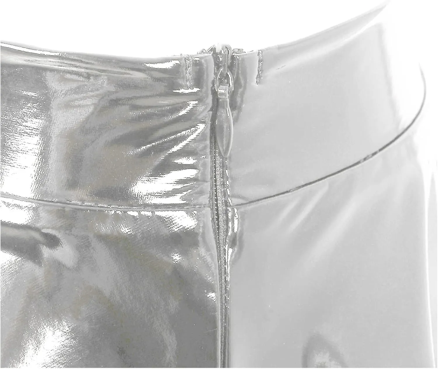 Women Shiny Metallic Skater Flared Skirts High Waist Ballet Dance Skirts Pleated Mini Skirts