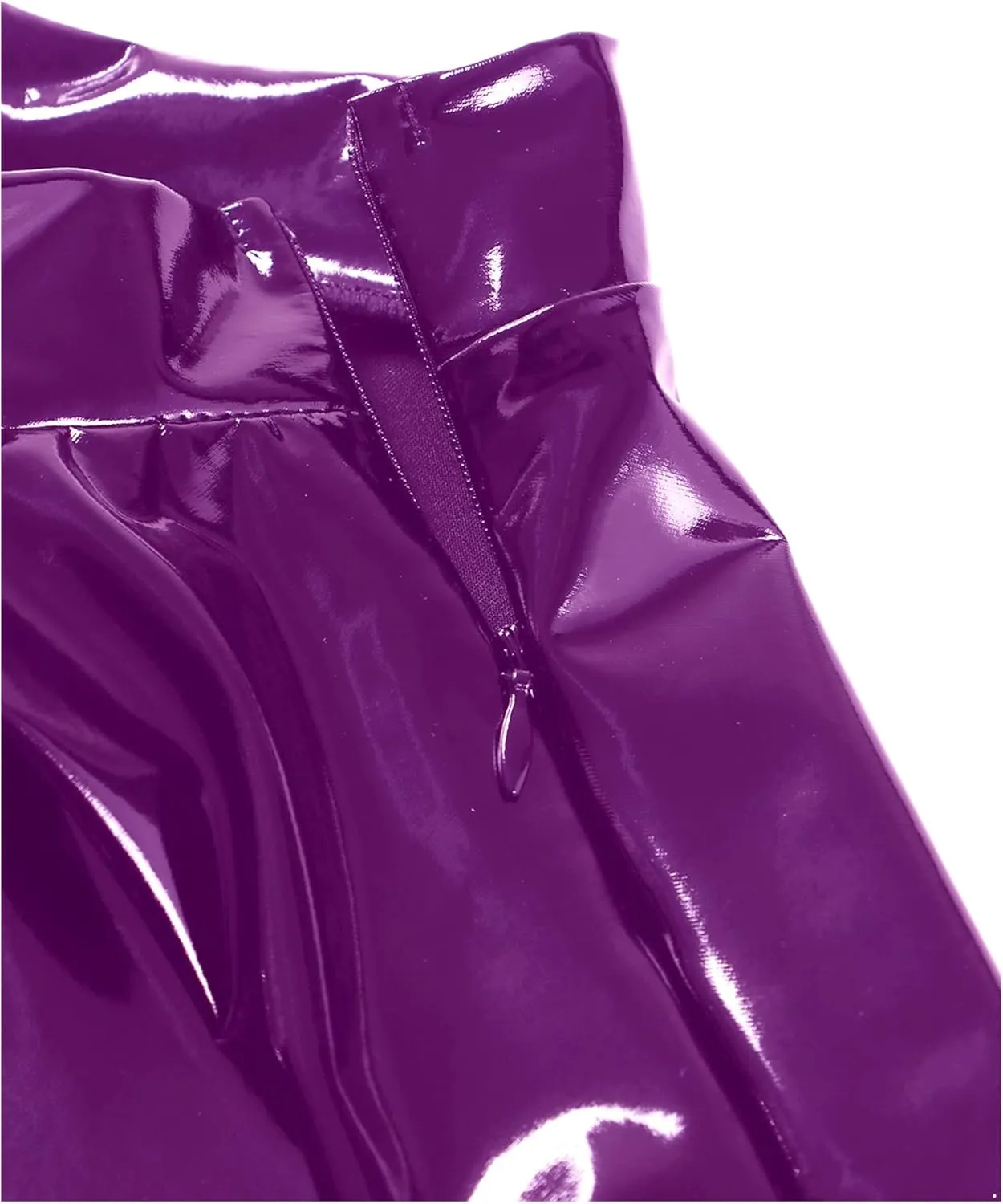 Women Shiny Metallic Skater Flared Skirts High Waist Ballet Dance Skirts Pleated Mini Skirts