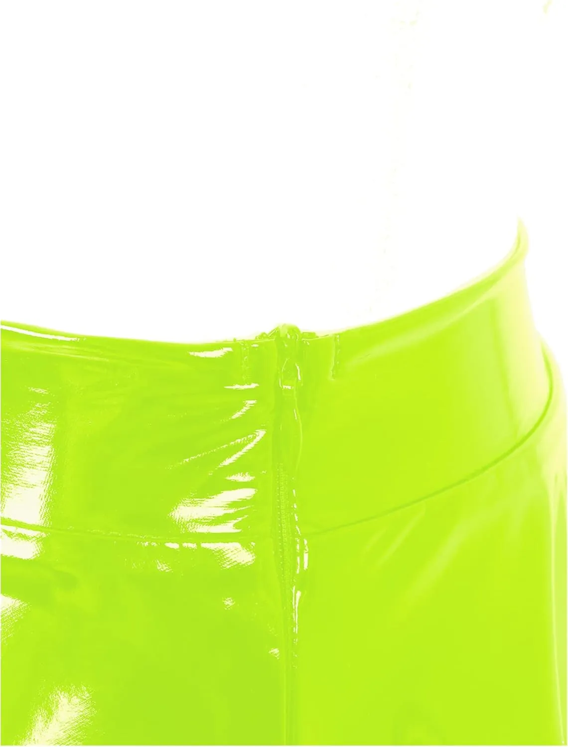 Women Shiny Metallic Skater Flared Skirts High Waist Ballet Dance Skirts Pleated Mini Skirts