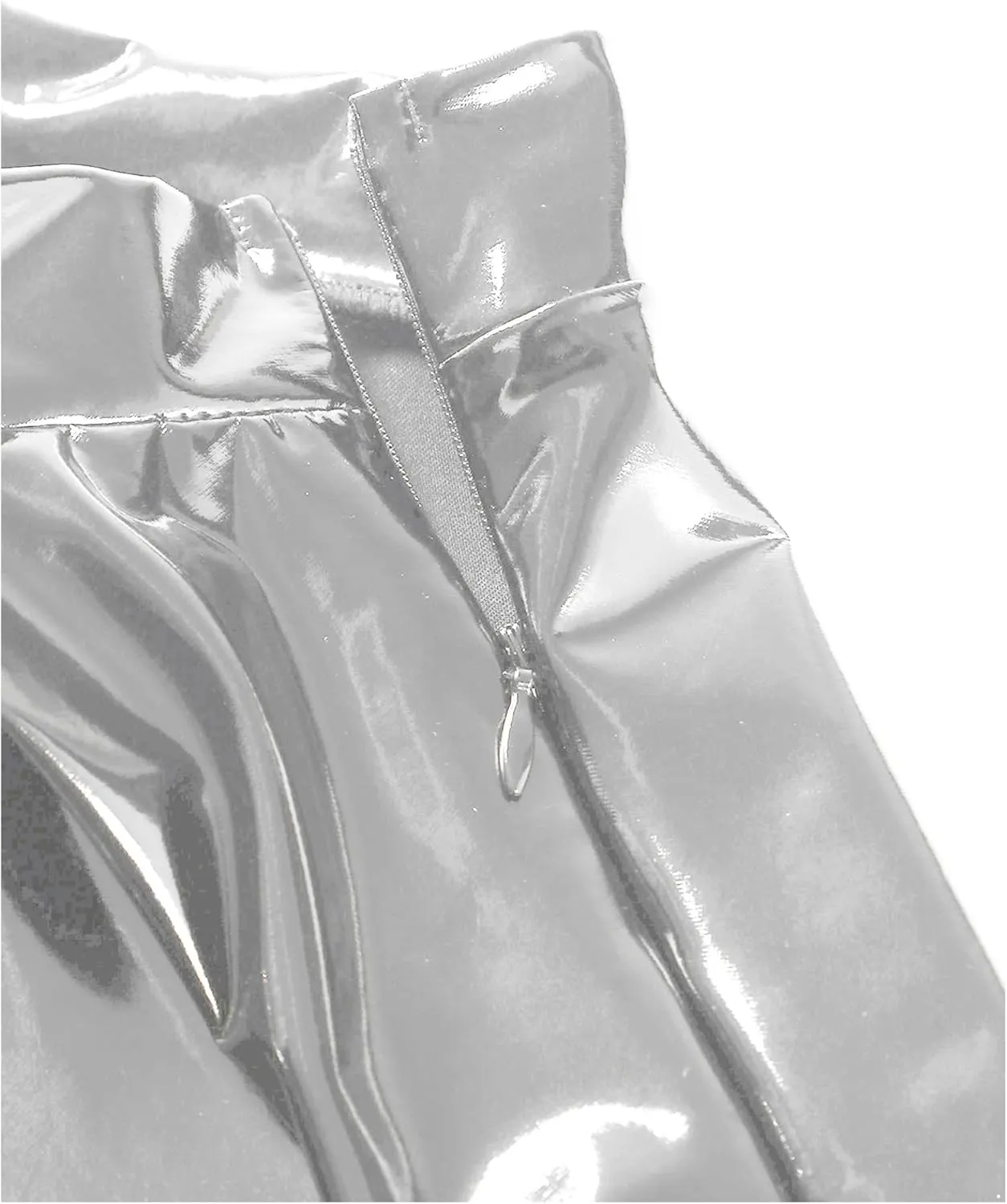 Women Shiny Metallic Skater Flared Skirts High Waist Ballet Dance Skirts Pleated Mini Skirts