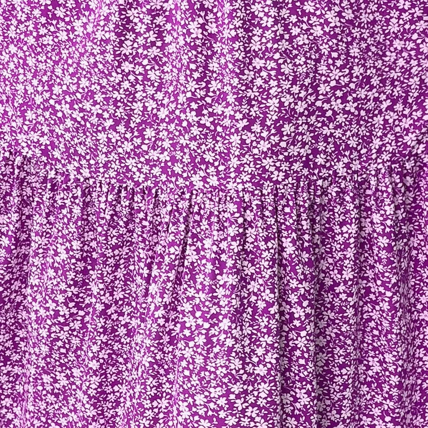 Women Summer Boho Floral Smocked Elastic High Waist Flowy Swing Pleated Maxi Skirts Vacation Printed A-Line Long Skirts