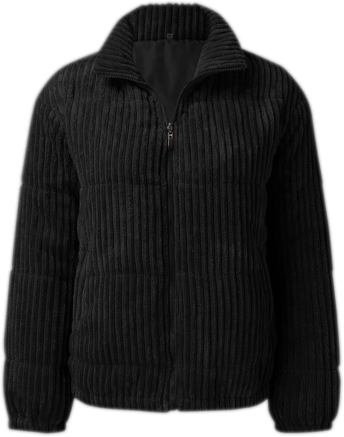 Womens 2024 Fashion Thick Solid Zipper Quilted Overcoat Long Sleeve Casual Breadwear Comfy Warm Jacket Coat Daily Suits