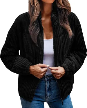 Womens 2024 Fashion Thick Solid Zipper Quilted Overcoat Long Sleeve Casual Breadwear Comfy Warm Jacket Coat Daily Suits