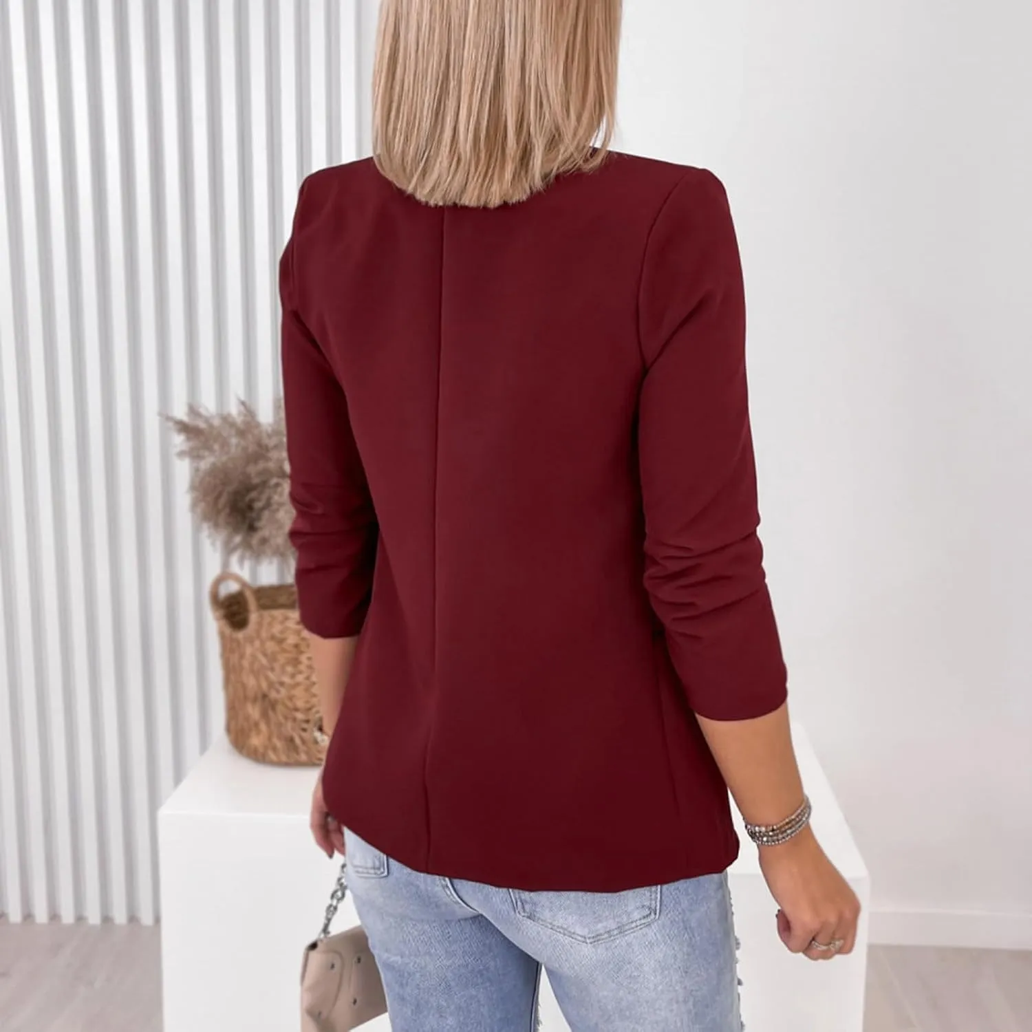 Women's Blazers & Suit Jackets Tweed Womens Blazers Long Sleeve Causal Fancy Jackets Fitted With Pockets Jackets