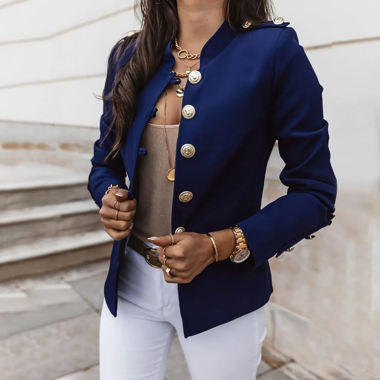 Womens Blazers for Work Casual Work Ladies Jackets Short Wool Fall Winter Jackets Baggy With Pockets Jackets