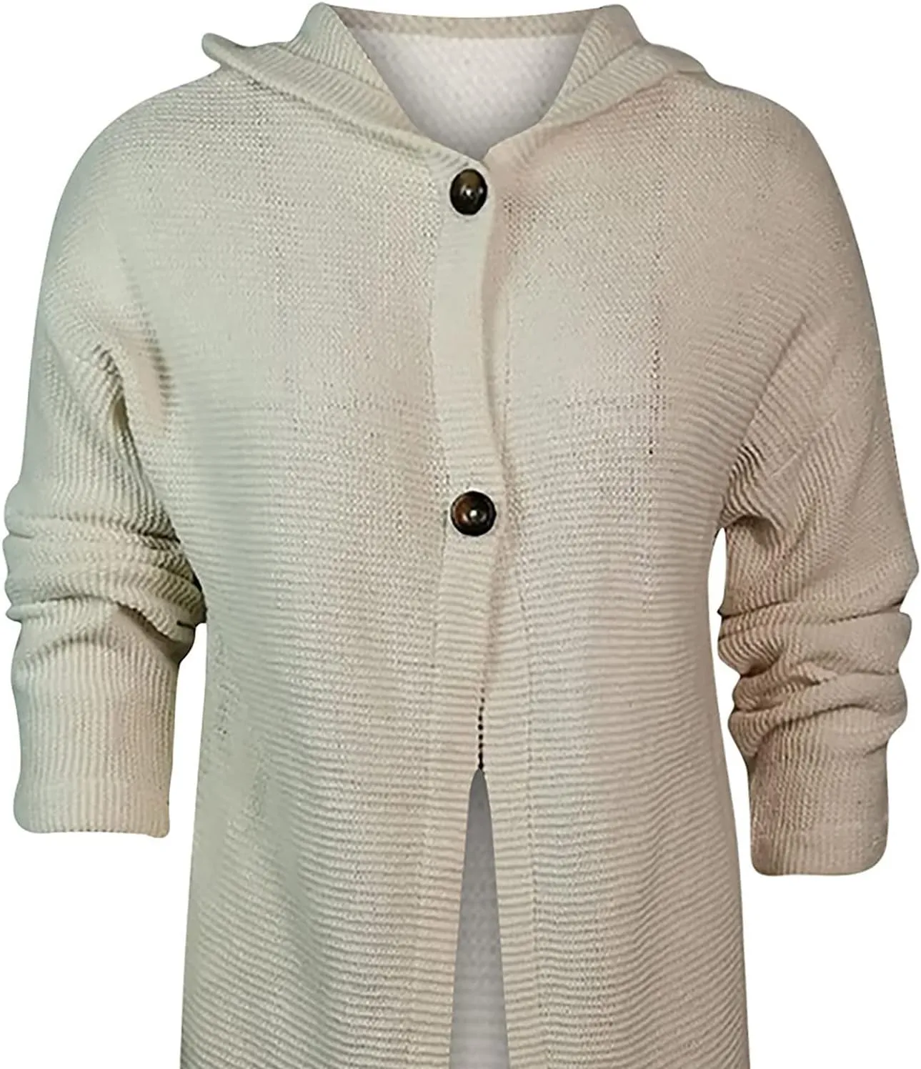 Womens Cardigan Ribbed Sweaters Outwear Long Sleeve Button Down Cardigan Knit Hooded Outwear Tall Fleece Plus Size Jacket
