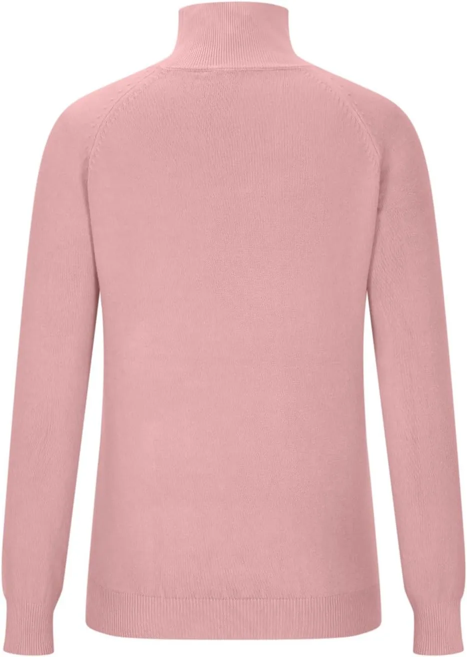 Women's Cashmere Sweater Basic Turtleneck Petite Tunic Tops Pullover Solid Casual Lightweight Long Sleeve Knitwear