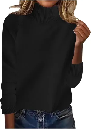 Women's Cashmere Sweater Basic Turtleneck Petite Tunic Tops Pullover Solid Casual Lightweight Long Sleeve Knitwear