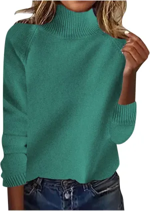 Women's Cashmere Sweater Basic Turtleneck Petite Tunic Tops Pullover Solid Casual Lightweight Long Sleeve Knitwear