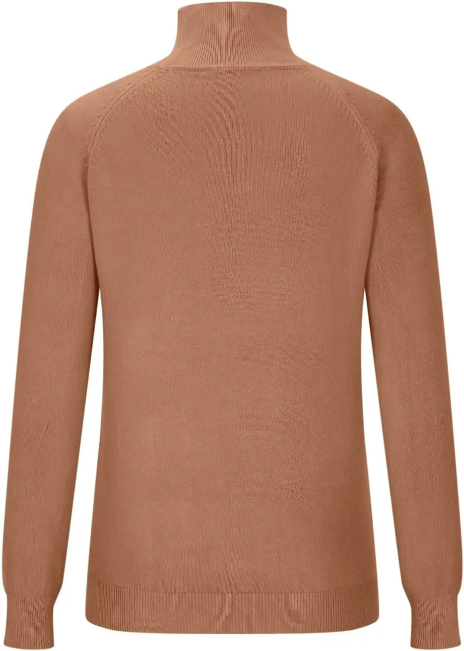 Women's Cashmere Sweater Basic Turtleneck Petite Tunic Tops Pullover Solid Casual Lightweight Long Sleeve Knitwear