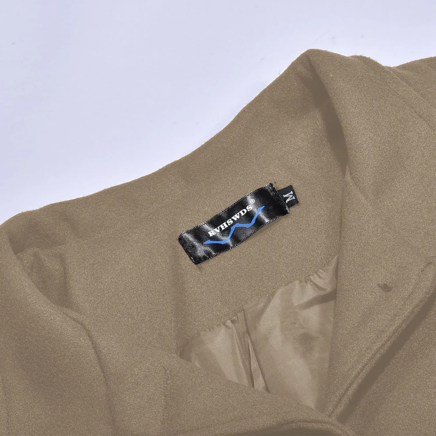 Women's Casual Thicken Coats Stand Collar Single Breasted Pea Coats Long Sleeve Wool Blend Winter Warm Trench Coats