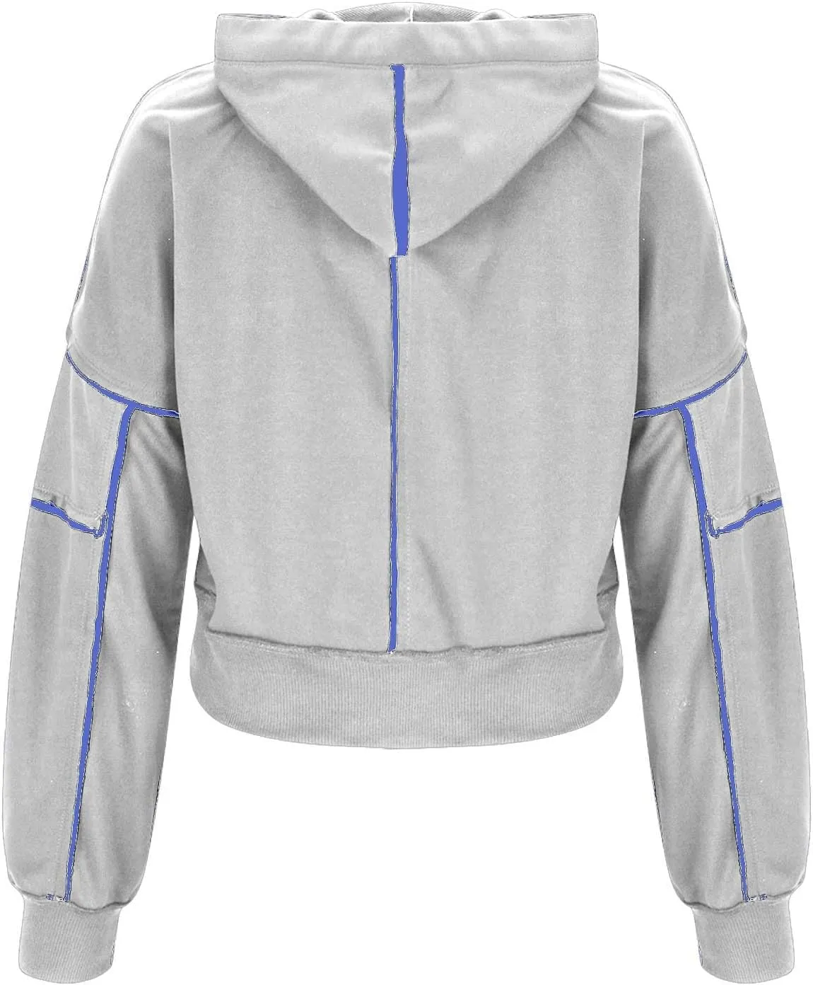 Womens Cropped Hooded Sweatshirts Fall Winter Trendy Y2k Ligthweight Jackets Oversized Long Sleeve Zip Up Coats