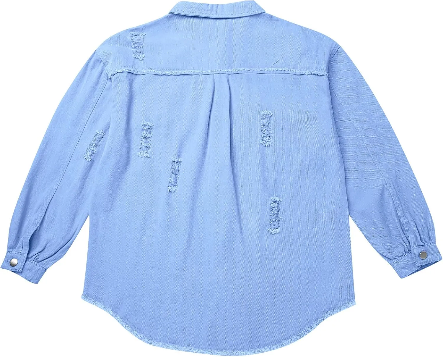 Women's Denim Jackets Ripped Distressed Denim Jackets Long Sleeve Casual Jean Coat Basic Trucker Jackets