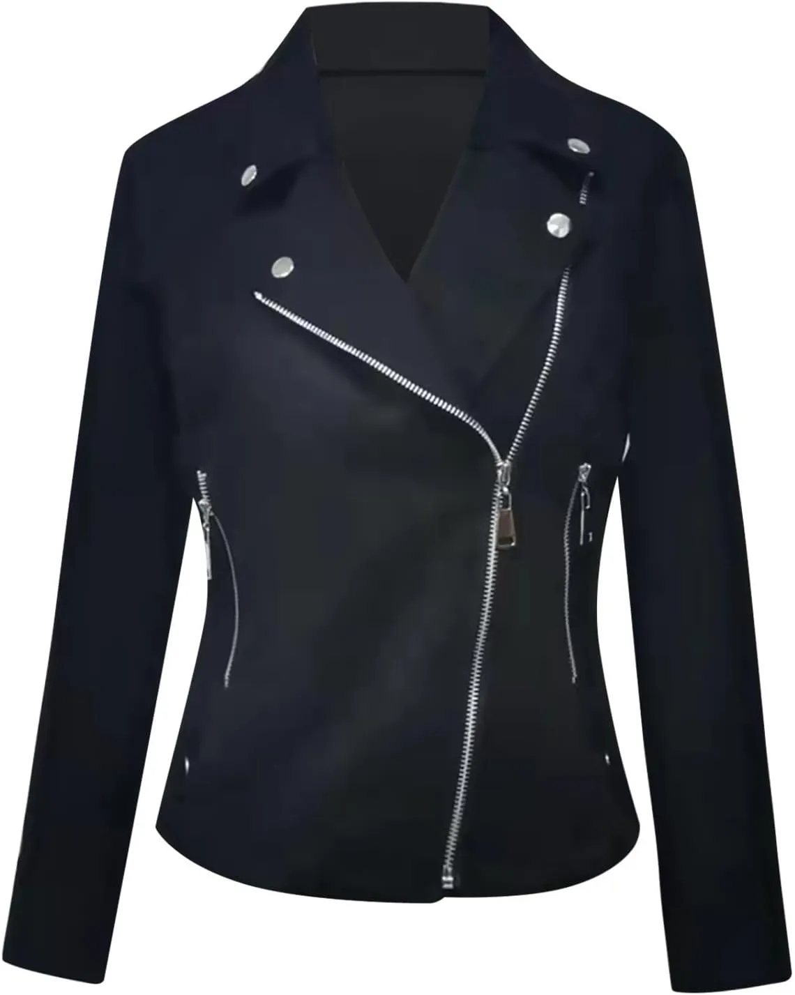 Womens Fashion Fall Outfits Moto Biker Coat Motorcycle Jackets Business Blazers Jackets Slim Fit Long Sleeve Jackets