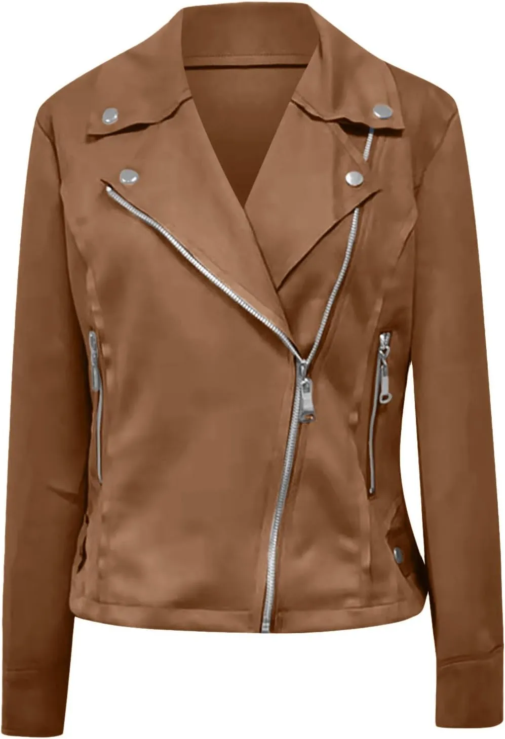 Womens Fashion Fall Outfits Moto Biker Coat Motorcycle Jackets Business Blazers Jackets Slim Fit Long Sleeve Jackets