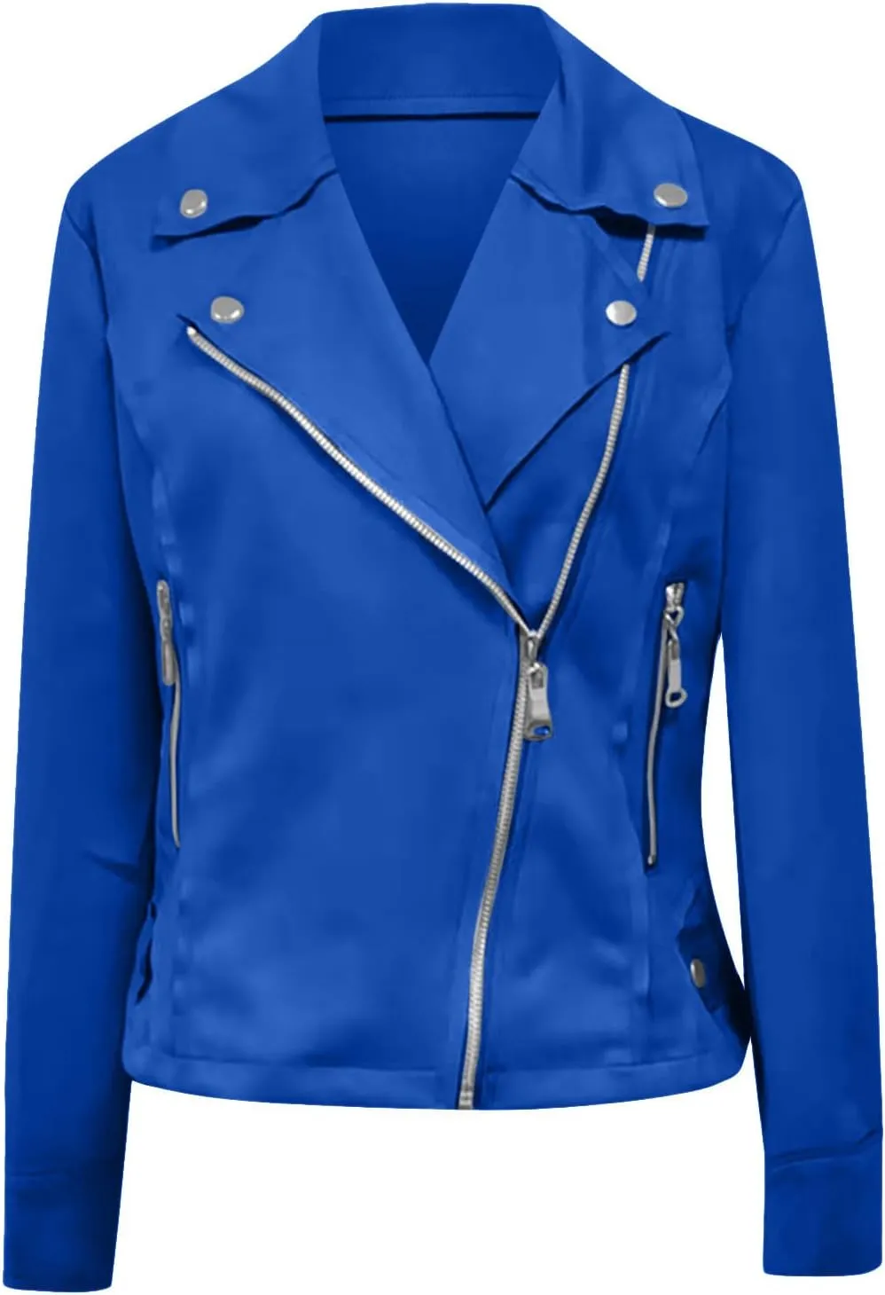 Womens Fashion Fall Outfits Moto Biker Coat Motorcycle Jackets Business Blazers Jackets Slim Fit Long Sleeve Jackets