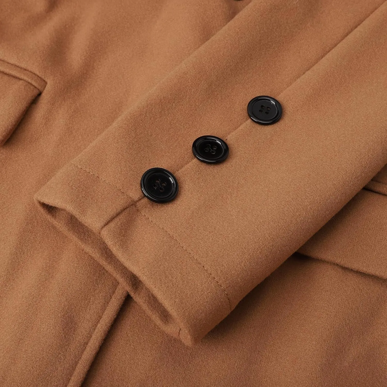 Womens Fit Mid Long Double Breasted Coat Lapel Jacket Overcoat Outwear Trench Windbreaker Coat Women Long