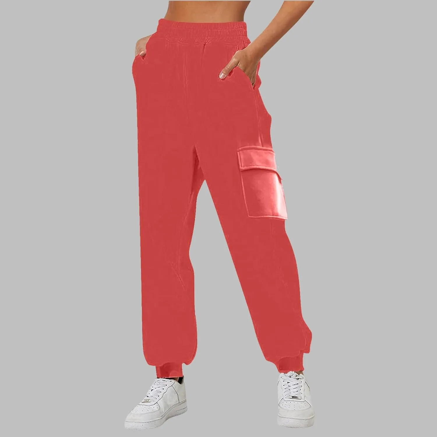 Women's Fleece Lined Sweatpants High Waisted Jogger Pants Warm Summer Workout Lounge Bottoms