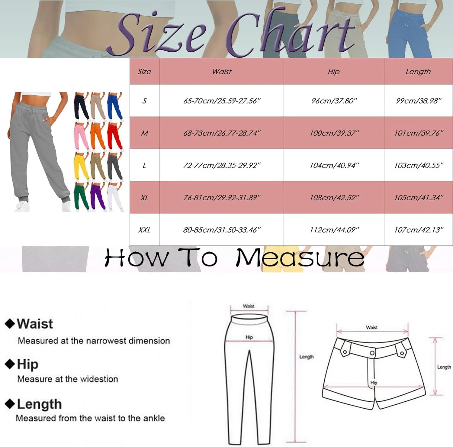 Women's High Waisted Sweatpants Workout Active Joggers Pants Lounge Bottoms Drawstring Elastic Waist Athletic Pant