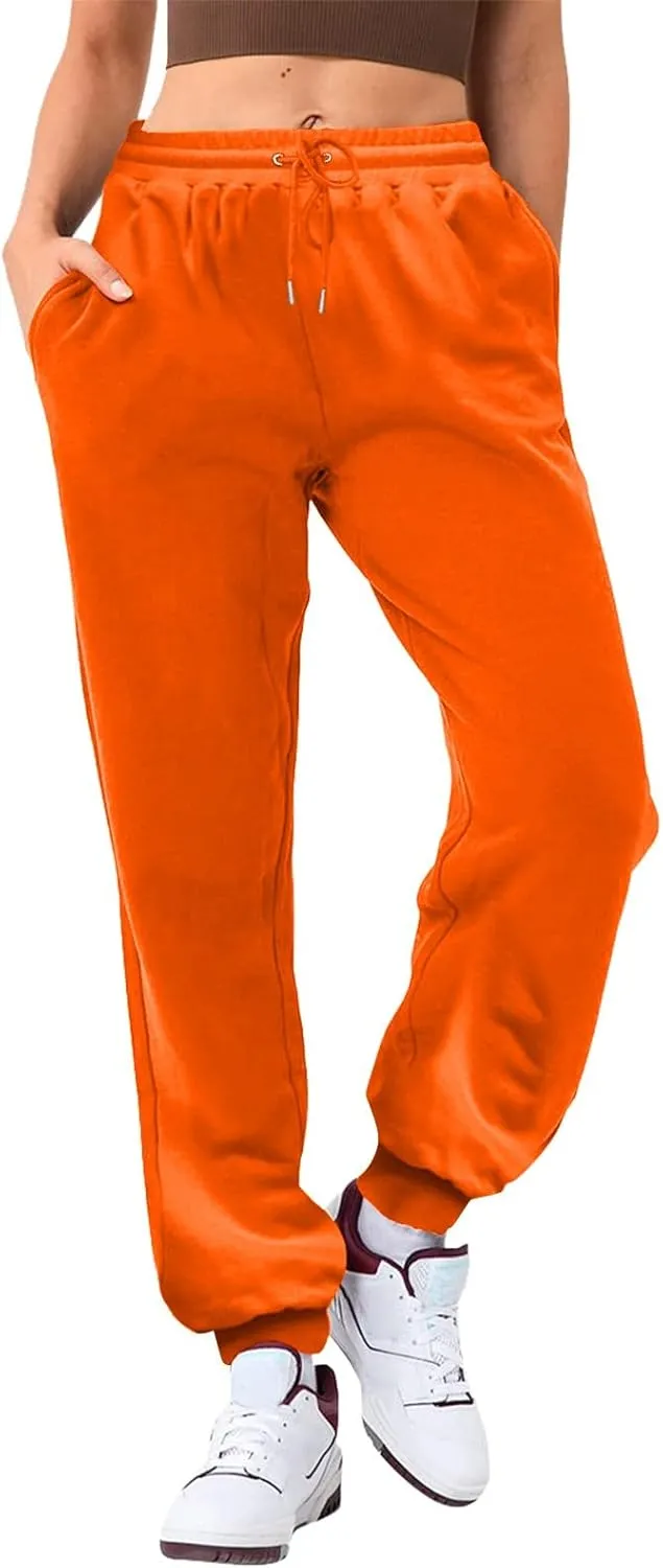 Women's High Waisted Sweatpants Workout Active Joggers Pants Lounge Bottoms Drawstring Elastic Waist Athletic Pant