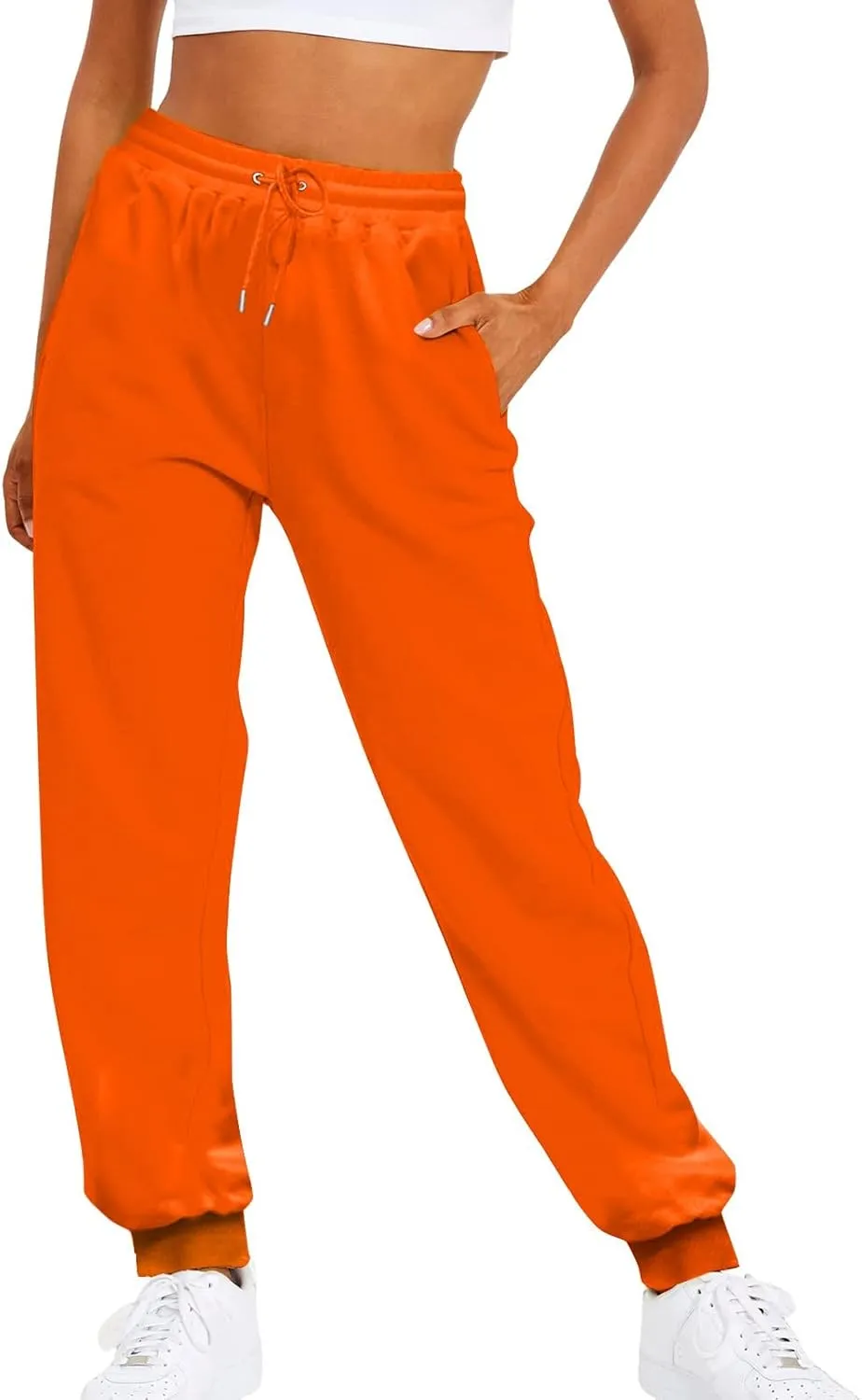 Women's High Waisted Sweatpants Workout Active Joggers Pants Lounge Bottoms Drawstring Elastic Waist Athletic Pant