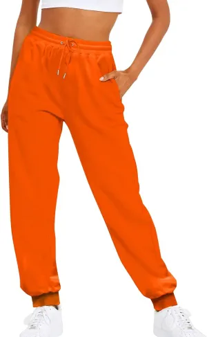 Women's High Waisted Sweatpants Workout Active Joggers Pants Lounge Bottoms Drawstring Elastic Waist Athletic Pant