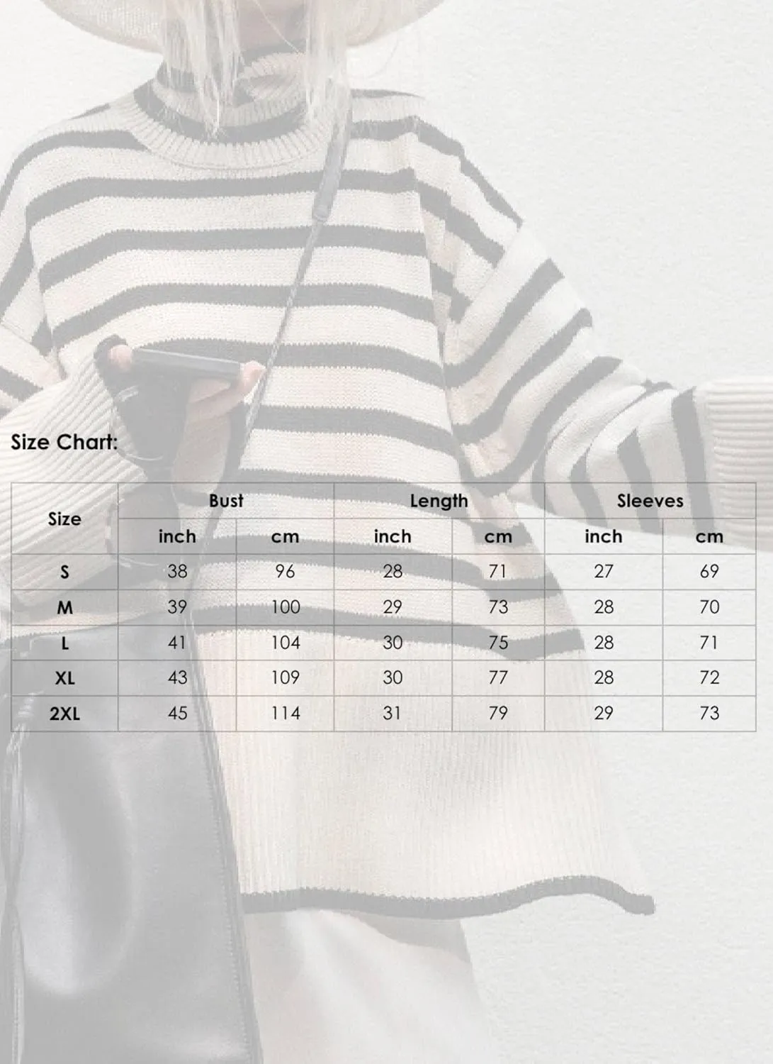 Women's Lazy Style Oversized Striped Turtle Neck Pullover Sweaters Long Sleeve Casual Outfits 2024 Winter Knitted Tops