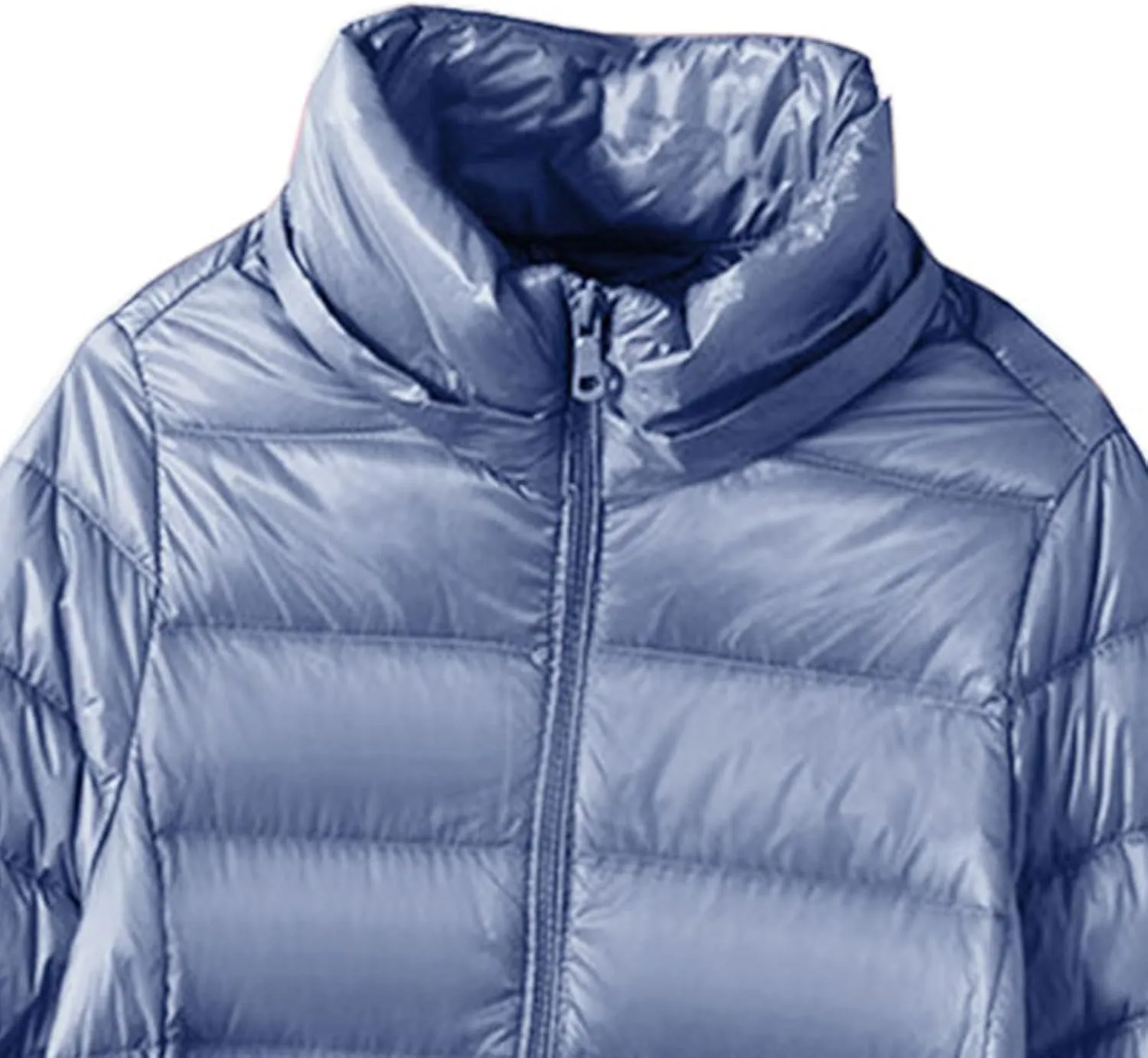 Women's Lightweight Down Jacket Zip Up Plus Size Hooded Quilted Puffer Jackets Mid-Length Winter Coats