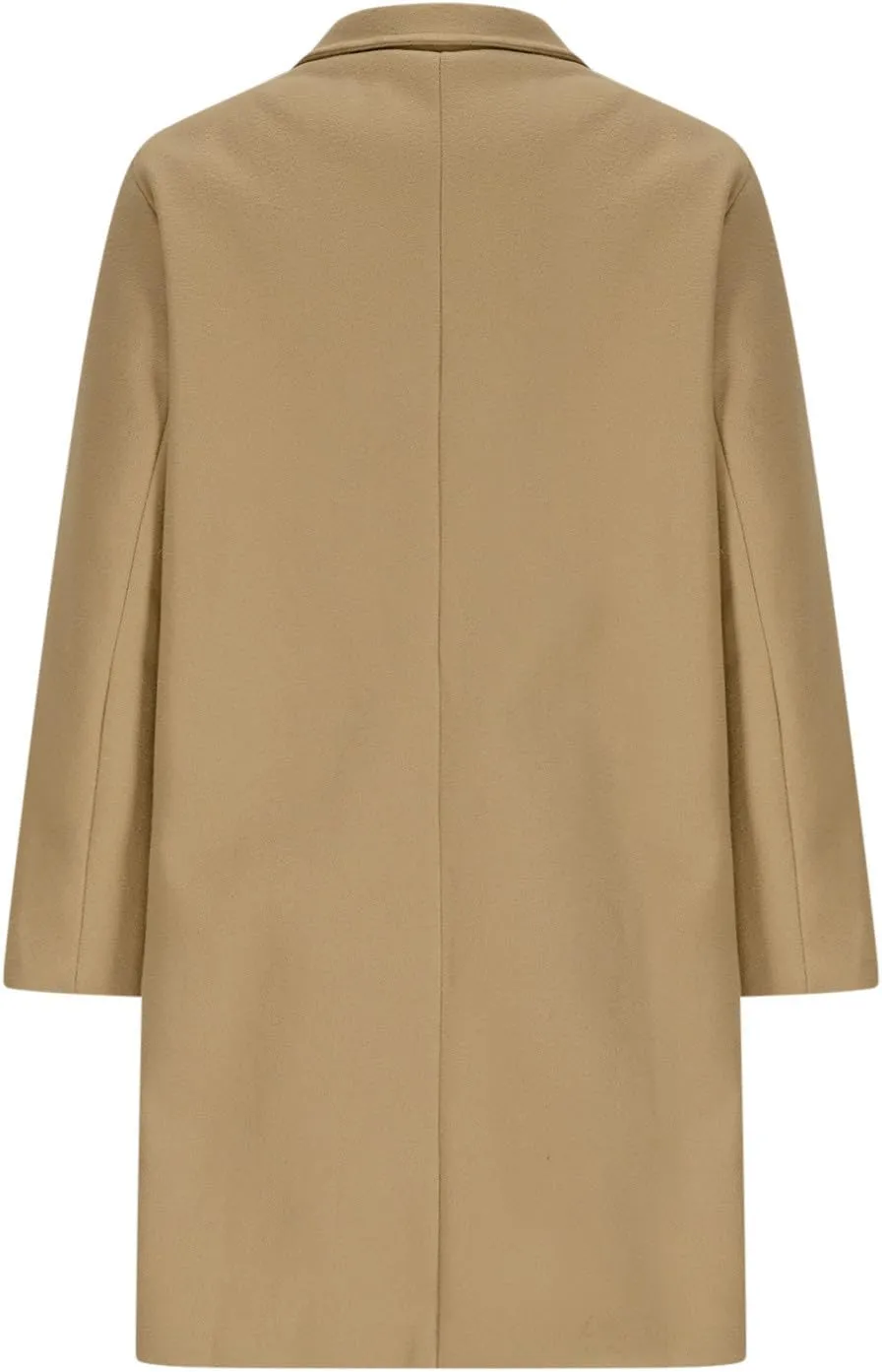 Women's Long Coat Classic Open Front Zip Up Casual Winter Warm Wool Blend Over Pea Coats with Pockets Long Jackets