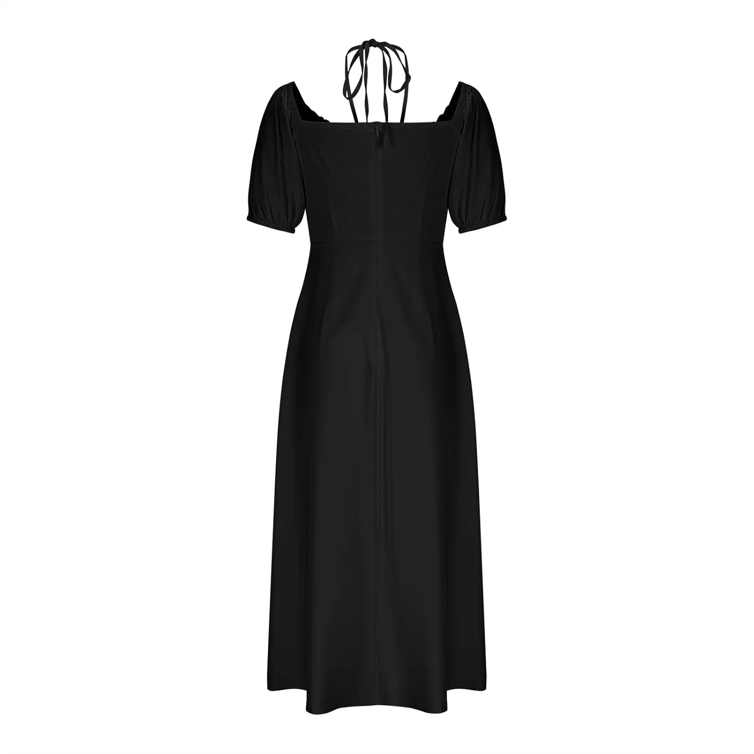 Womens Off The Shoulder Party Dresses Short Sleeve Flowy Long Dress Solid Color Casual Summer Dress