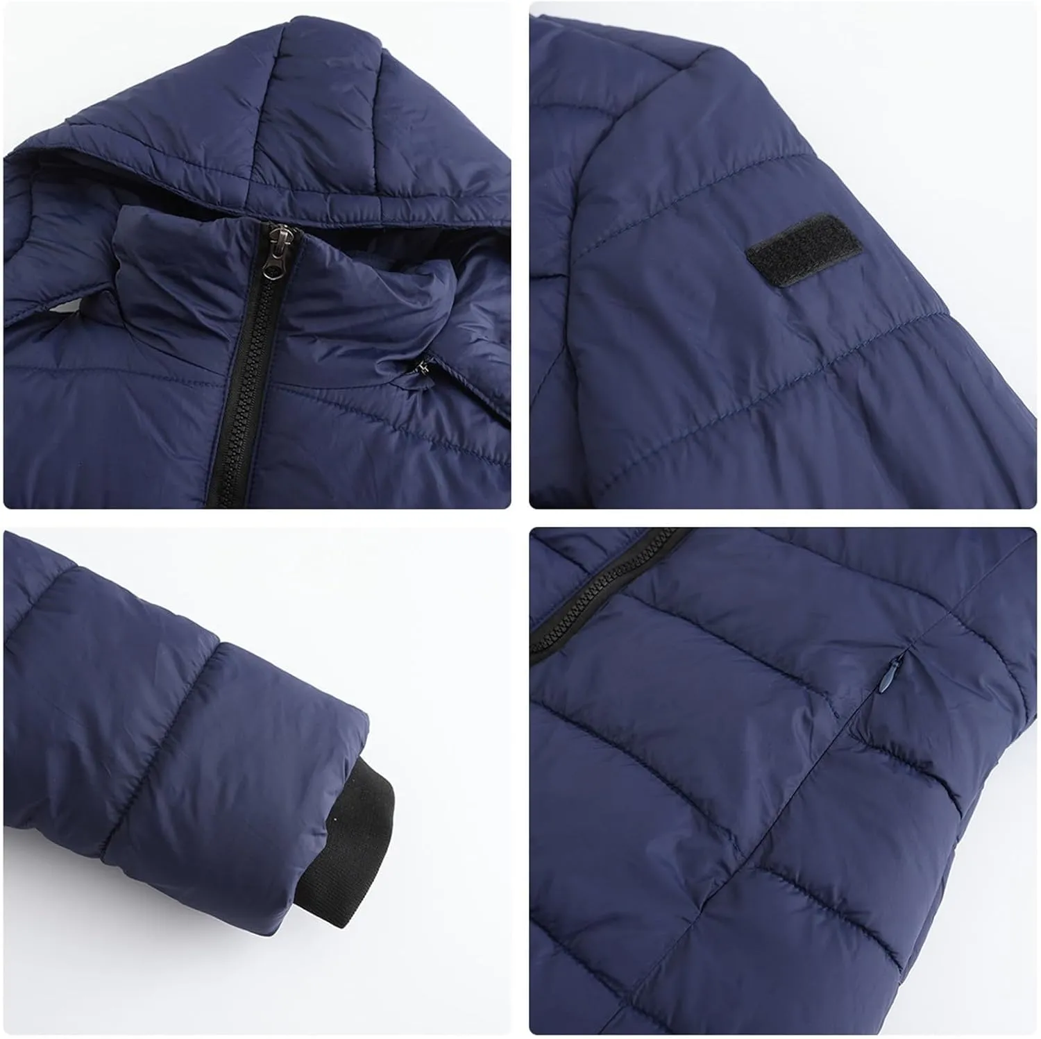 Womens Packable Puffer Coat Trendy Windproof Lightweight Down Jacket 2024 Winter Warm Long Puffer Coat Detachable Hood