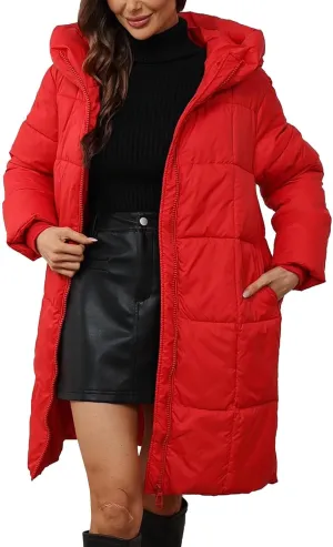 Women's Puffer Parka Jacket Quilted Outerwear Outerwear Jackets Winter Warm Hooded Snow Coats