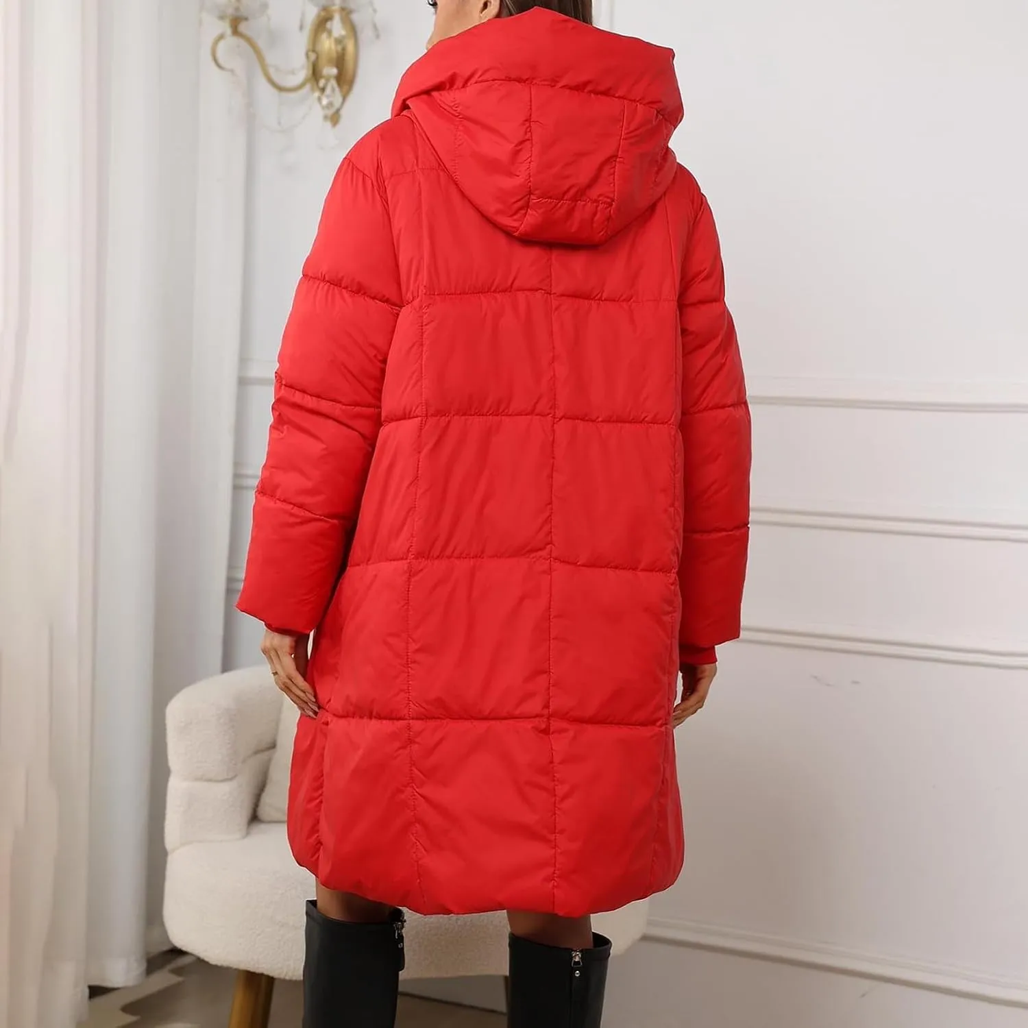 Women's Puffer Parka Jacket Quilted Outerwear Outerwear Jackets Winter Warm Hooded Snow Coats