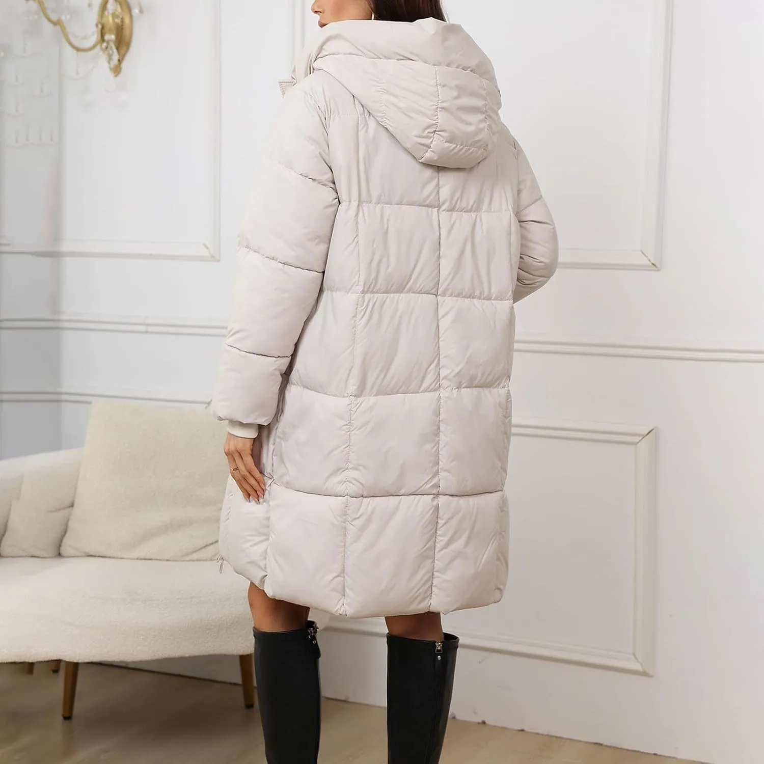Women's Puffer Parka Jacket Quilted Outerwear Outerwear Jackets Winter Warm Hooded Snow Coats