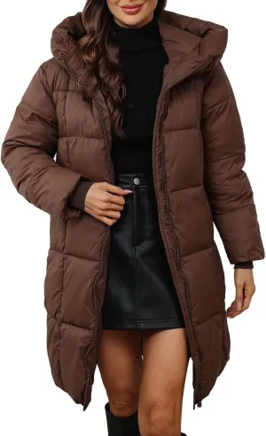 Women's Puffer Parka Jacket Quilted Outerwear Outerwear Jackets Winter Warm Hooded Snow Coats